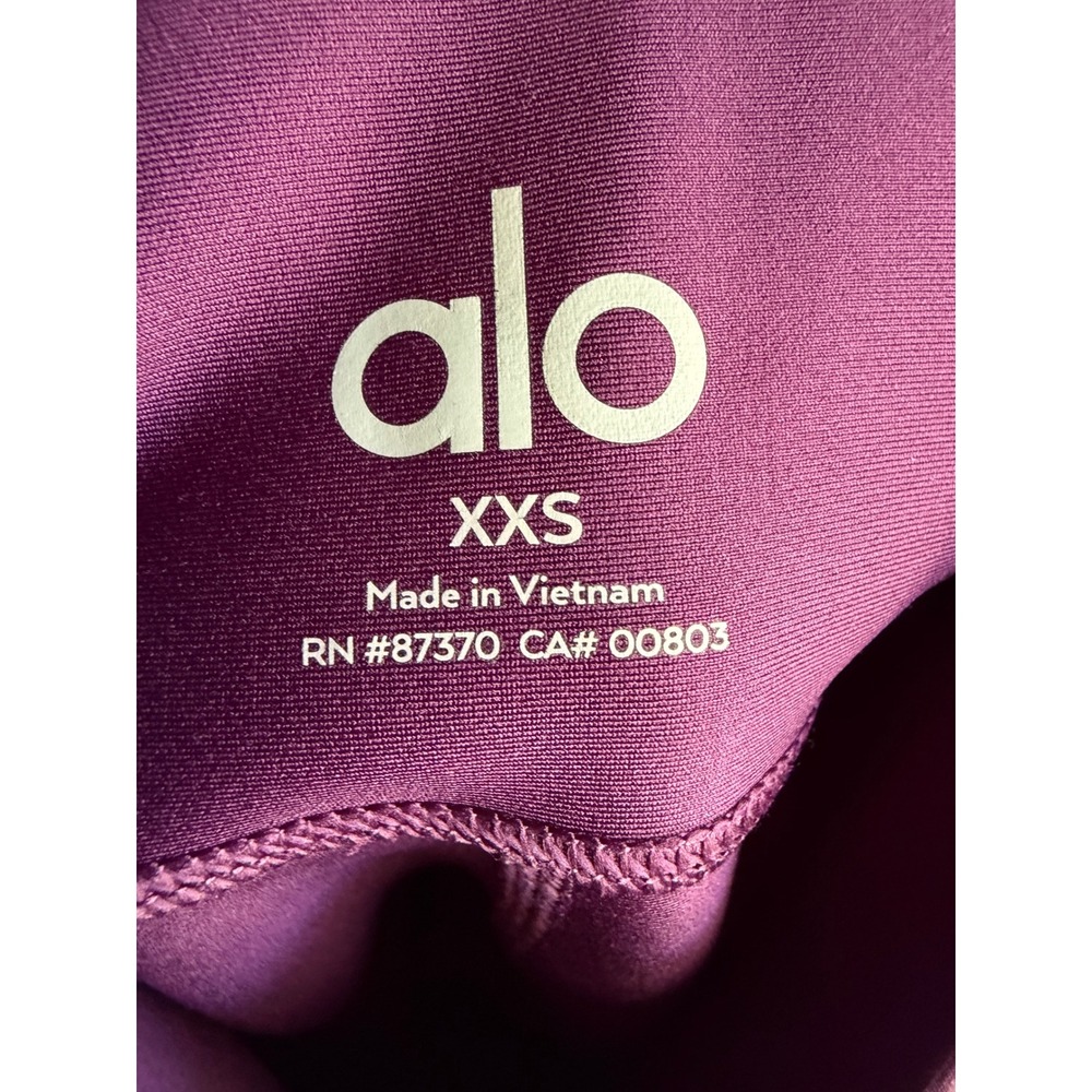 Alo Yoga 7/8 Leggings Athleisure Plum Pilates Activewear Barre Workout Size XXS - Picture 7 of 7